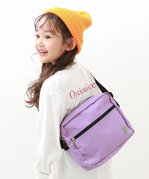 devirock（デビロック）の「メッセンジャーバッグ（ショルダーバッグ・キッズ・ブラック/ベージュ/パープル/ブルー・ONE SIZE）」の4枚目の写真