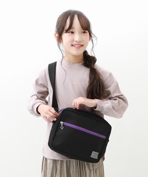 devirock（デビロック）の「メッセンジャーバッグ（ショルダーバッグ・キッズ・ブラック/ベージュ/パープル/ブルー・ONE SIZE）」の2枚目の写真