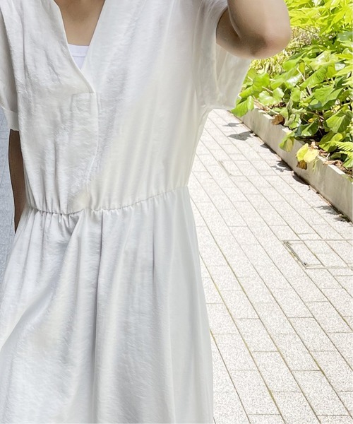 Spick & Span(スピックアンドスパン)の「≪追加≫ドビークロスサックドレス(ワンピース・レディース・ホワイト/ブラック・38/36)」の4枚目の写真