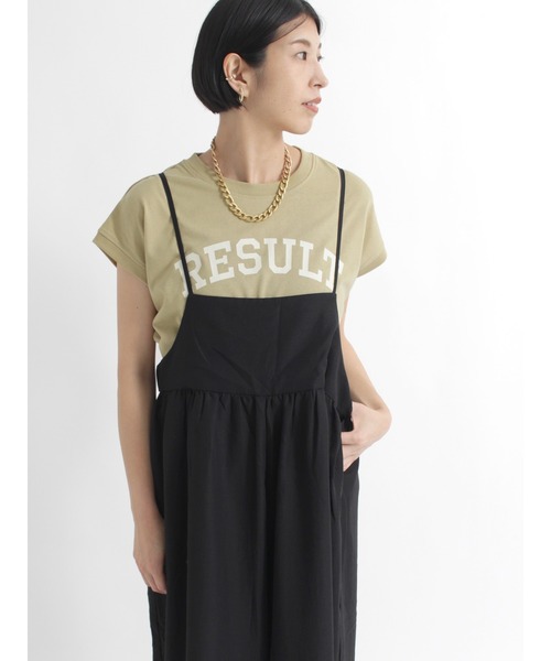 Lugnoncure(ルノンキュール)の「カレッジプリントTシャツ(Tシャツ/カットソー・レディース・カーキ/チャコール/キナリ・フリ-)」の3枚目の写真