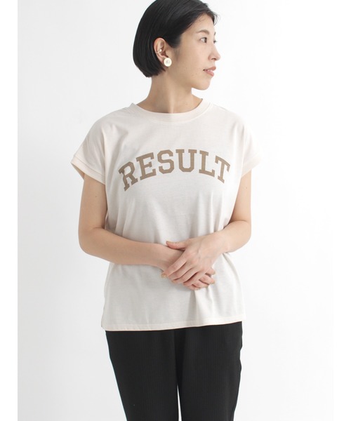 Lugnoncure(ルノンキュール)の「カレッジプリントTシャツ(Tシャツ/カットソー・レディース・カーキ/チャコール/キナリ・フリ-)」の1枚目の写真