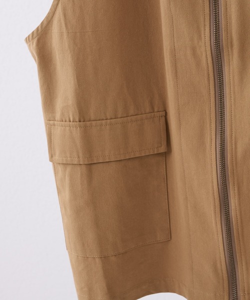 CIAOPANIC TYPY（チャオパニックティピー）の「□【一部SHOP限定】コットンツイルzipupミリタリーベスト（ベスト・メンズ・ブラック/ベージュ/カーキ・M/L）」の14枚目の写真