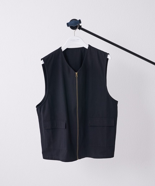 CIAOPANIC TYPY（チャオパニックティピー）の「□【一部SHOP限定】コットンツイルzipupミリタリーベスト（ベスト・メンズ・ブラック/ベージュ/カーキ・M/L）」の11枚目の写真