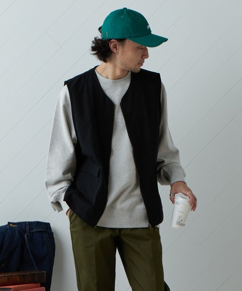 CIAOPANIC TYPY（チャオパニックティピー）の「□【一部SHOP限定】コットンツイルzipupミリタリーベスト（ベスト・メンズ・ブラック/ベージュ/カーキ・M/L）」の22枚目の写真