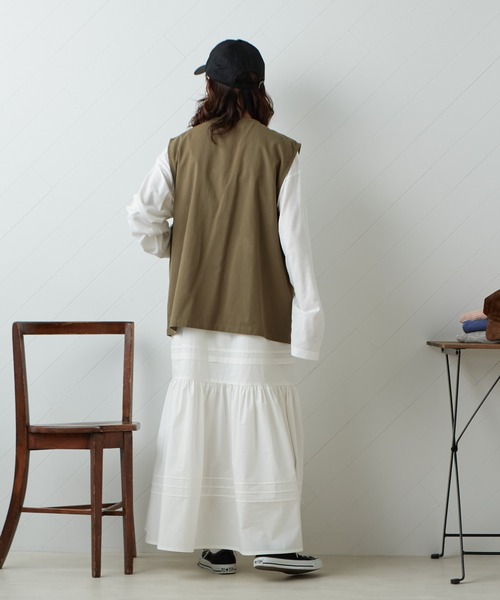 CIAOPANIC TYPY（チャオパニックティピー）の「□【一部SHOP限定】コットンツイルzipupミリタリーベスト（ベスト・メンズ・ブラック/ベージュ/カーキ・M/L）」の9枚目の写真