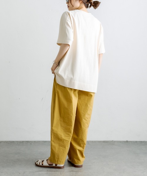 PUAL CE CIN（ピュアルセシン）の「ロゴフロッキー／刺繍Tシャツ（Tシャツ/カットソー・レディース・ベージュ/ピンク/ブルー/ナチュラル・FREE）」の16枚目の写真