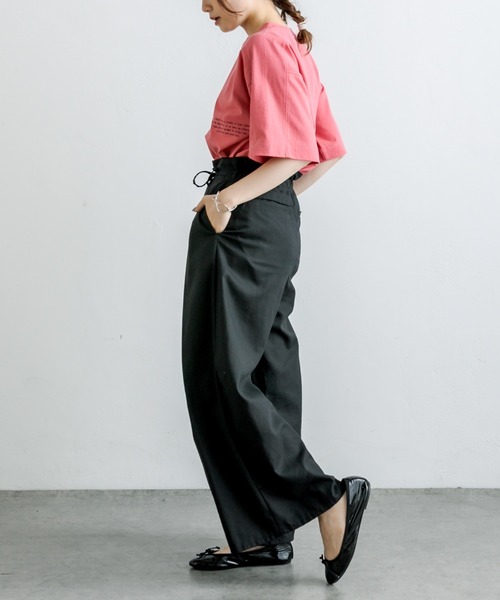 PUAL CE CIN（ピュアルセシン）の「ロゴフロッキー／刺繍Tシャツ（Tシャツ/カットソー・レディース・ベージュ/ピンク/ブルー/ナチュラル・FREE）」の14枚目の写真