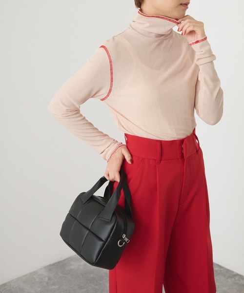 forksy.(フォルクシー)の「【forksy.】配色ステッチシアーリブタートルネックプルオーバー(Tシャツ/カットソー・レディース・ブラック/オフホワイト/オレンジ/ブルー/アイボリー/ライトグリーン/シャーベット/ライトブルー・FREE)」の18枚目の写真