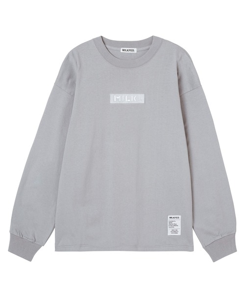 MILKFED.（ミルクフェド）の「BAR LOGO WIDE L/S TEE（Tシャツ/カットソー・レディース・ホワイト/ライトグレー/オフホワイト/ブラック/ベージュ/ライトブルー/ライトピンク・ONE SIZE）」の4枚目の写真