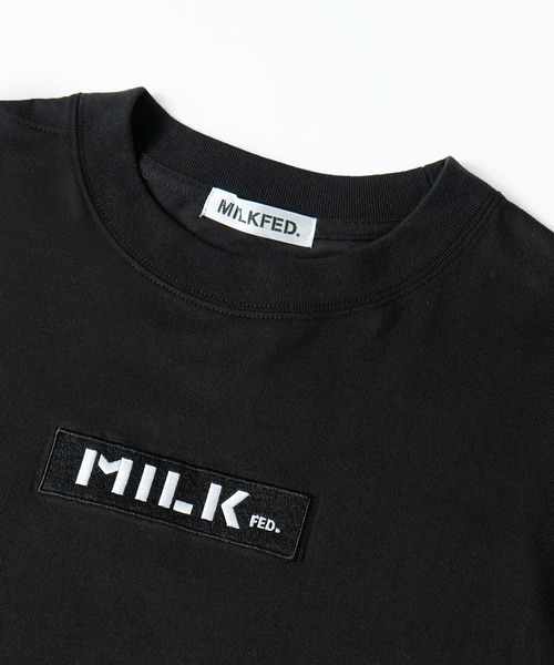 MILKFED.（ミルクフェド）の「BAR LOGO WIDE L/S TEE（Tシャツ/カットソー・レディース・ホワイト/ライトグレー/オフホワイト/ブラック/ベージュ/ライトブルー/ライトピンク・ONE SIZE）」の10枚目の写真