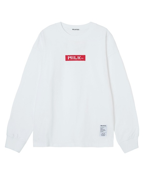 MILKFED.（ミルクフェド）の「BAR LOGO WIDE L/S TEE（Tシャツ/カットソー・レディース・ホワイト/ライトグレー/オフホワイト/ブラック/ベージュ/ライトブルー/ライトピンク・ONE SIZE）」の15枚目の写真