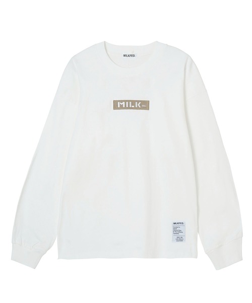 MILKFED.（ミルクフェド）の「BAR LOGO WIDE L/S TEE（Tシャツ/カットソー・レディース・ホワイト/ライトグレー/オフホワイト/ブラック/ベージュ/ライトブルー/ライトピンク・ONE SIZE）」の16枚目の写真