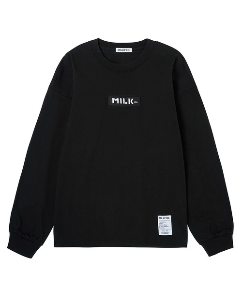 MILKFED.（ミルクフェド）の「BAR LOGO WIDE L/S TEE（Tシャツ/カットソー・レディース・ホワイト/ライトグレー/オフホワイト/ブラック/ベージュ/ライトブルー/ライトピンク・ONE SIZE）」の17枚目の写真