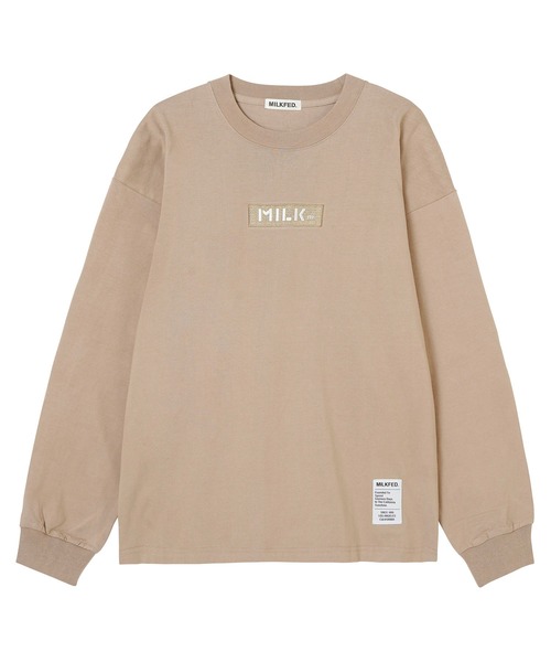 MILKFED.（ミルクフェド）の「BAR LOGO WIDE L/S TEE（Tシャツ/カットソー・レディース・ホワイト/ライトグレー/オフホワイト/ブラック/ベージュ/ライトブルー/ライトピンク・ONE SIZE）」の19枚目の写真
