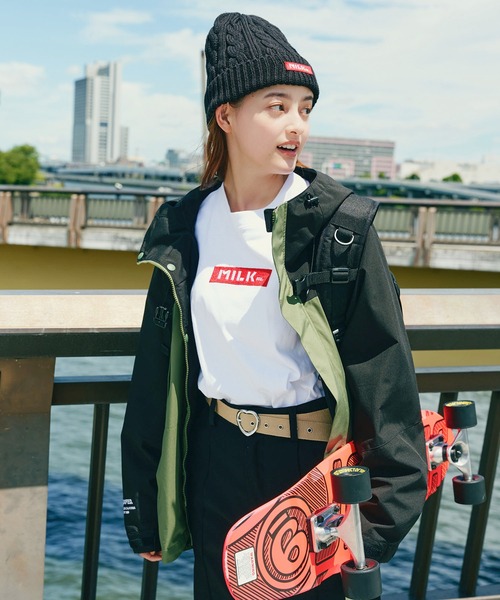 MILKFED.（ミルクフェド）の「BAR LOGO WIDE L/S TEE（Tシャツ/カットソー・レディース・ホワイト/ライトグレー/オフホワイト/ブラック/ベージュ/ライトブルー/ライトピンク・ONE SIZE）」の22枚目の写真