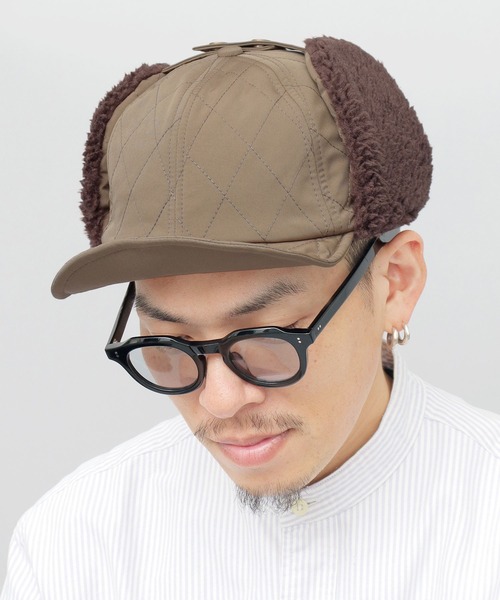 Basiquenti(ベーシックエンティ)の「キルティング ボア フライトキャップ(キャップ・メンズ・ブラック/ベージュ/ブルー/グリーン/ネイビー/カーキ・FREE)」の3枚目の写真