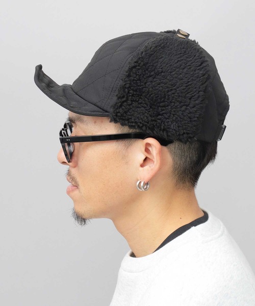 Basiquenti(ベーシックエンティ)の「キルティング ボア フライトキャップ(キャップ・メンズ・ブラック/ベージュ/ブルー/グリーン/ネイビー/カーキ・FREE)」の17枚目の写真