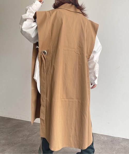 CPCM(シーピーシーエム)の「2WAYポンチョ風ハトメトレンチ(トレンチコート・レディース・ベージュ/ブラウン/カーキ・FREE)」の8枚目の写真