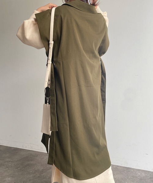 CPCM(シーピーシーエム)の「2WAYポンチョ風ハトメトレンチ(トレンチコート・レディース・ベージュ/ブラウン/カーキ・FREE)」の15枚目の写真