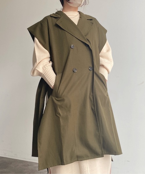 CPCM(シーピーシーエム)の「2WAYポンチョ風ハトメトレンチ(トレンチコート・レディース・ベージュ/ブラウン/カーキ・FREE)」の18枚目の写真