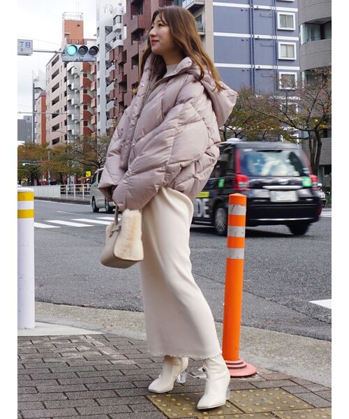 MERCURYDUO（マーキュリーデュオ）の「フロントリボン2WAYリブニットワンピース（ワンピース・レディース・ブラック/アイボリー/ラベンダー・FREE/MEDIUM/SMALL）」の4枚目の写真