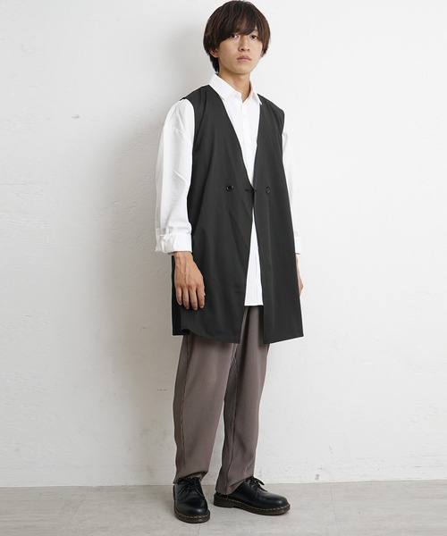 MinoriTY（マイノリティ）の「ダブルブレストロングジレ（ベスト・メンズ・グレー/ブラック/グリーン・M/L）」の7枚目の写真