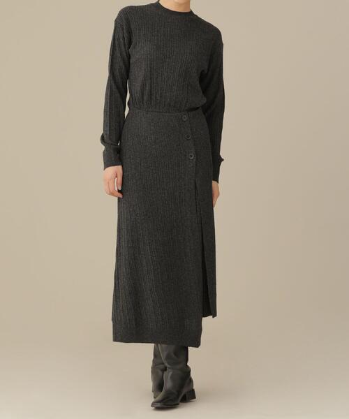 CASA FLINE(カーサフライン)の「casa fline/ラップイレヘムニットドレス(ワンピース・レディース・グリーン/チャコール/ベージュ・FREE)」の17枚目の写真