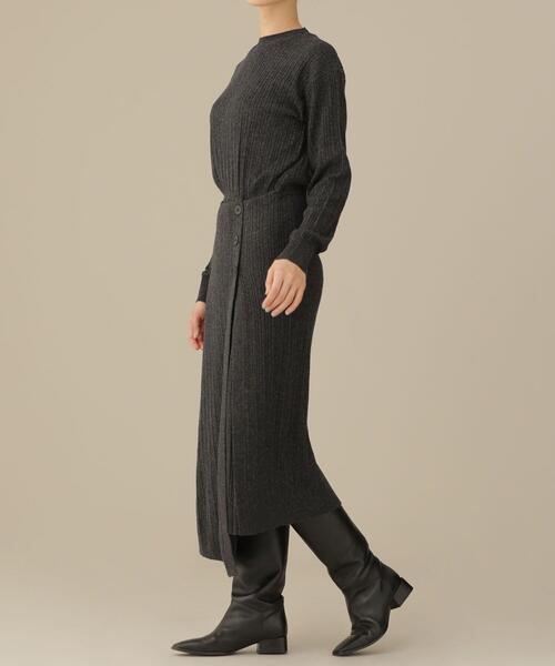 CASA FLINE(カーサフライン)の「casa fline/ラップイレヘムニットドレス(ワンピース・レディース・グリーン/チャコール/ベージュ・FREE)」の18枚目の写真
