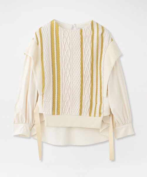 LOVELESS（ラブレス）の「ストライプケーブルコンビプルオーバー（その他トップス・レディース・ネイビー/イエロー系その他2・FREE）」の2枚目の写真