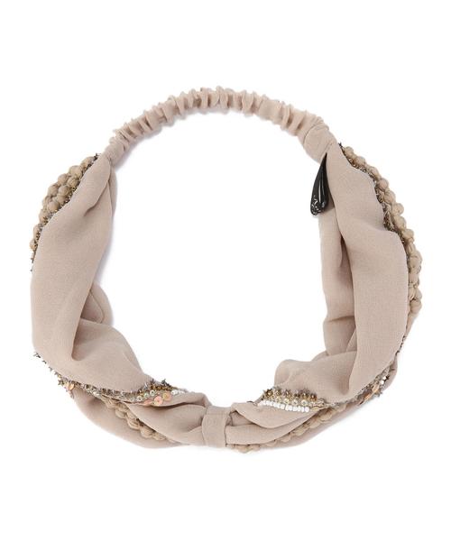 Another Edition(アナザーエディション)の「ビーズスパンコールヘアバンド/AE BEADS SPN HB(ヘアバンド・レディース・ブラック/ベージュ・フリー)」の5枚目の写真