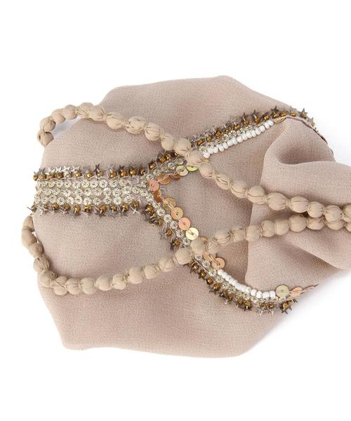 Another Edition(アナザーエディション)の「ビーズスパンコールヘアバンド/AE BEADS SPN HB(ヘアバンド・レディース・ブラック/ベージュ・フリー)」の3枚目の写真
