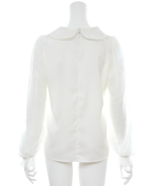 Secret Honey（シークレットハニー）の「三連リボン袖レースブラウス（シャツ/ブラウス・レディース・ブラック/オフホワイト・MEDIUM）」の7枚目の写真