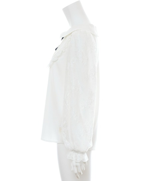 Secret Honey（シークレットハニー）の「三連リボン袖レースブラウス（シャツ/ブラウス・レディース・ブラック/オフホワイト・MEDIUM）」の11枚目の写真