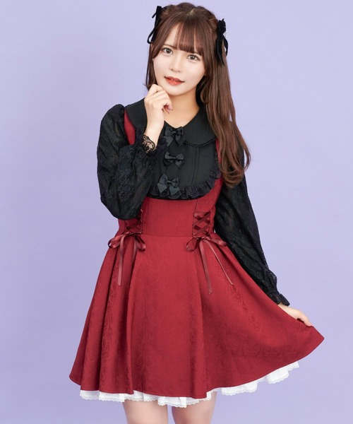 Secret Honey（シークレットハニー）の「三連リボン袖レースブラウス（シャツ/ブラウス・レディース・ブラック/オフホワイト・MEDIUM）」の3枚目の写真