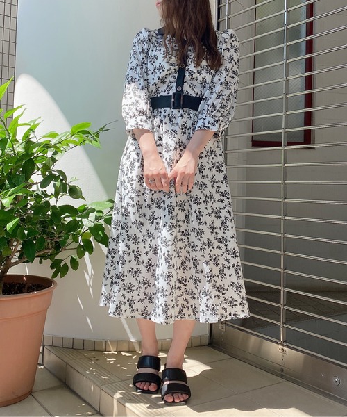 TORTE（トルテ）の「シャツギャザーワンピース（ワンピース・レディース・ホワイト系その他/ブラック系その他/グリーン系その他/ライトグリーン/レッド系その他・FREE）」の6枚目の写真