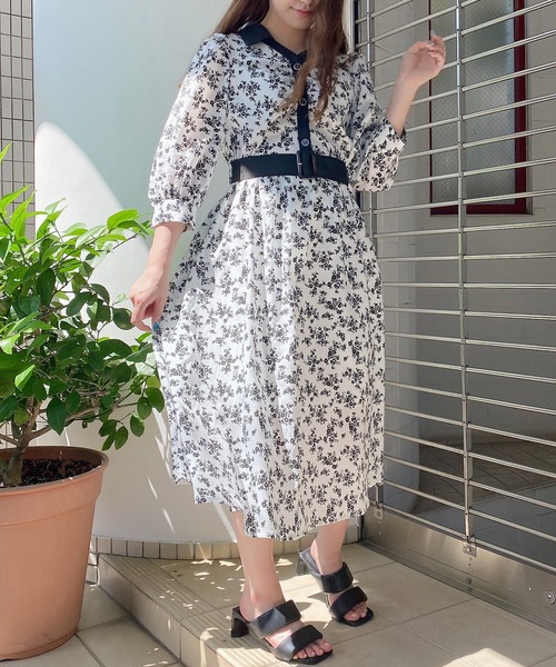 TORTE（トルテ）の「シャツギャザーワンピース（ワンピース・レディース・ホワイト系その他/ブラック系その他/グリーン系その他/ライトグリーン/レッド系その他・FREE）」の8枚目の写真