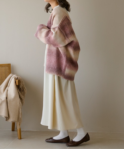 Ambre Neige（アンブルネージュ）の「2WAYグラデーションカーディガン／【WEB/EC限定商品】（カーディガン/ボレロ・レディース・ピンク/グリーン/ライトブラウン/ライトベージュ・FREE）」の17枚目の写真