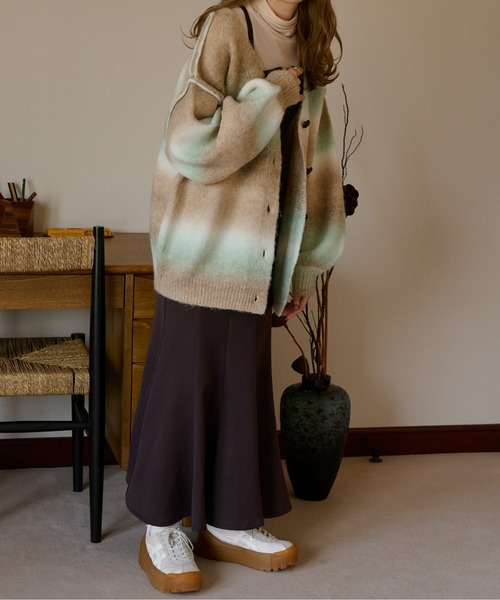 Ambre Neige（アンブルネージュ）の「2WAYグラデーションカーディガン／【WEB/EC限定商品】（カーディガン/ボレロ・レディース・ピンク/グリーン/ライトブラウン/ライトベージュ・FREE）」の19枚目の写真