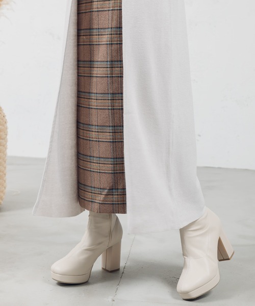 qumerry.(キュメリ)の「チェックタイトロングスカート(スカート・レディース・スモークグレー/ブラウン・SMALL/MEDIUM)」の12枚目の写真