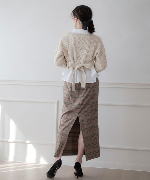 qumerry.(キュメリ)の「チェックタイトロングスカート(スカート・レディース・スモークグレー/ブラウン・SMALL/MEDIUM)」の22枚目の写真
