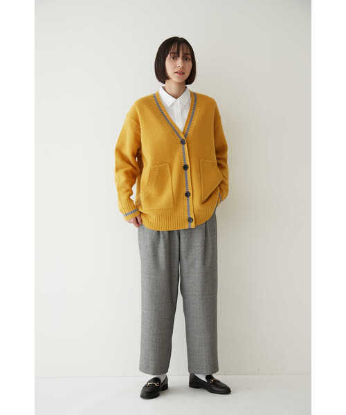 human woman（ヒューマンウーマン）の「◆プレッピーカーディガン（カーディガン/ボレロ・レディース・ネイビー/イエロー・MEDIUM）」の4枚目の写真