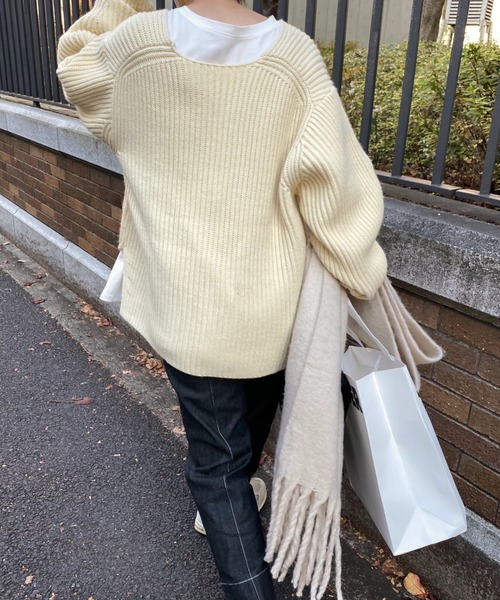 WILLFULLY（ウィルフリー）の「side cut generous long T（Tシャツ/カットソー・レディース・ホワイト/ブラック/オートミール・FREE）」の13枚目の写真