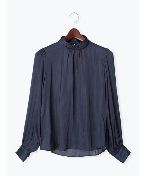 Te chichi（テチチ）の「ハイネックシャーリングカラーブラウス（シャツ/ブラウス・レディース・ネイビー/オフホワイト/ピンク・ﾌﾘ-）」の22枚目の写真