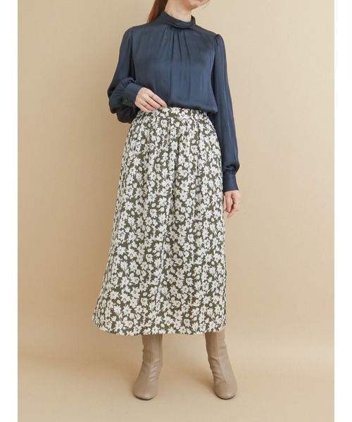 Te chichi（テチチ）の「ハイネックシャーリングカラーブラウス（シャツ/ブラウス・レディース・ネイビー/オフホワイト/ピンク・ﾌﾘ-）」の11枚目の写真