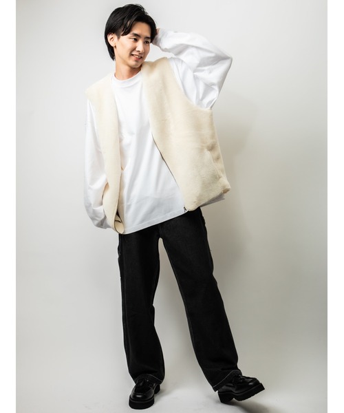 Beno(ビーノ)の「イミテーションファー ビッグベスト(ベスト・メンズ・ブラウン/ブラック/オフホワイト・M/L)」の9枚目の写真