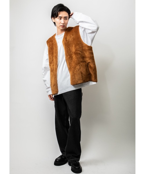 Beno(ビーノ)の「イミテーションファー ビッグベスト(ベスト・メンズ・ブラウン/ブラック/オフホワイト・M/L)」の17枚目の写真