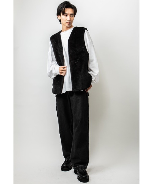 Beno(ビーノ)の「イミテーションファー ビッグベスト(ベスト・メンズ・ブラウン/ブラック/オフホワイト・M/L)」の22枚目の写真