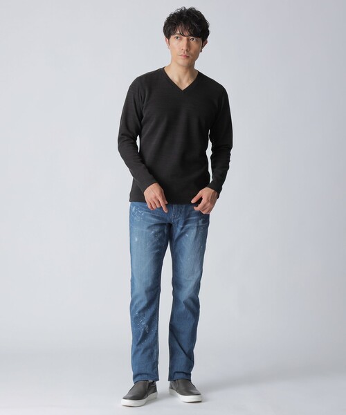 EPOCA UOMO(エポカウォモ)の「ベーシックロングスリーブカットソー(Tシャツ/カットソー・メンズ・ライトグレー/ブラック・48/46/50)」の2枚目の写真