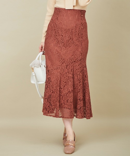 31 Sons de mode（トランテアン　ソン　ドゥ　モード）の「裾フレア切替レーススカート（スカート・レディース・ベージュ/ブルー/ピンク・36/38）」の3枚目の写真