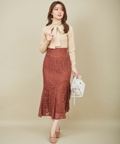 31 Sons de mode（トランテアン　ソン　ドゥ　モード）の「裾フレア切替レーススカート（スカート・レディース・ベージュ/ブルー/ピンク・36/38）」の17枚目の写真